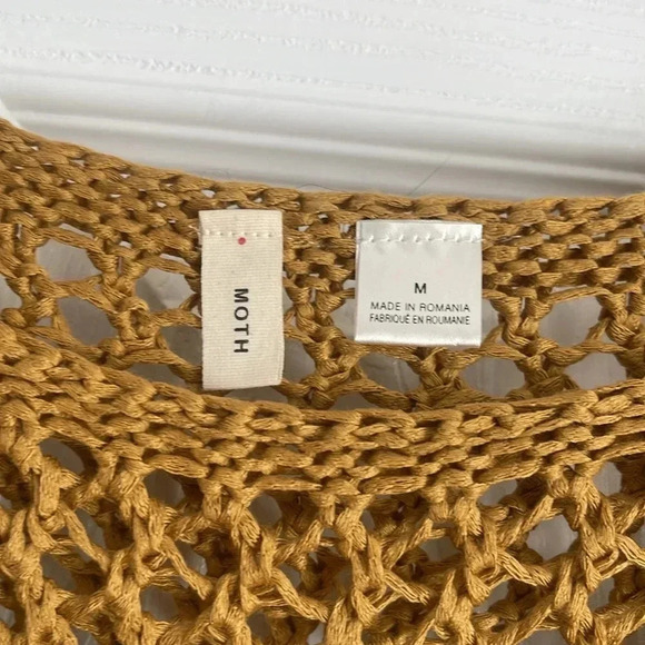 Moth by Anthropology knitted lightweight sweater tan beige color - Picture 7 of 9